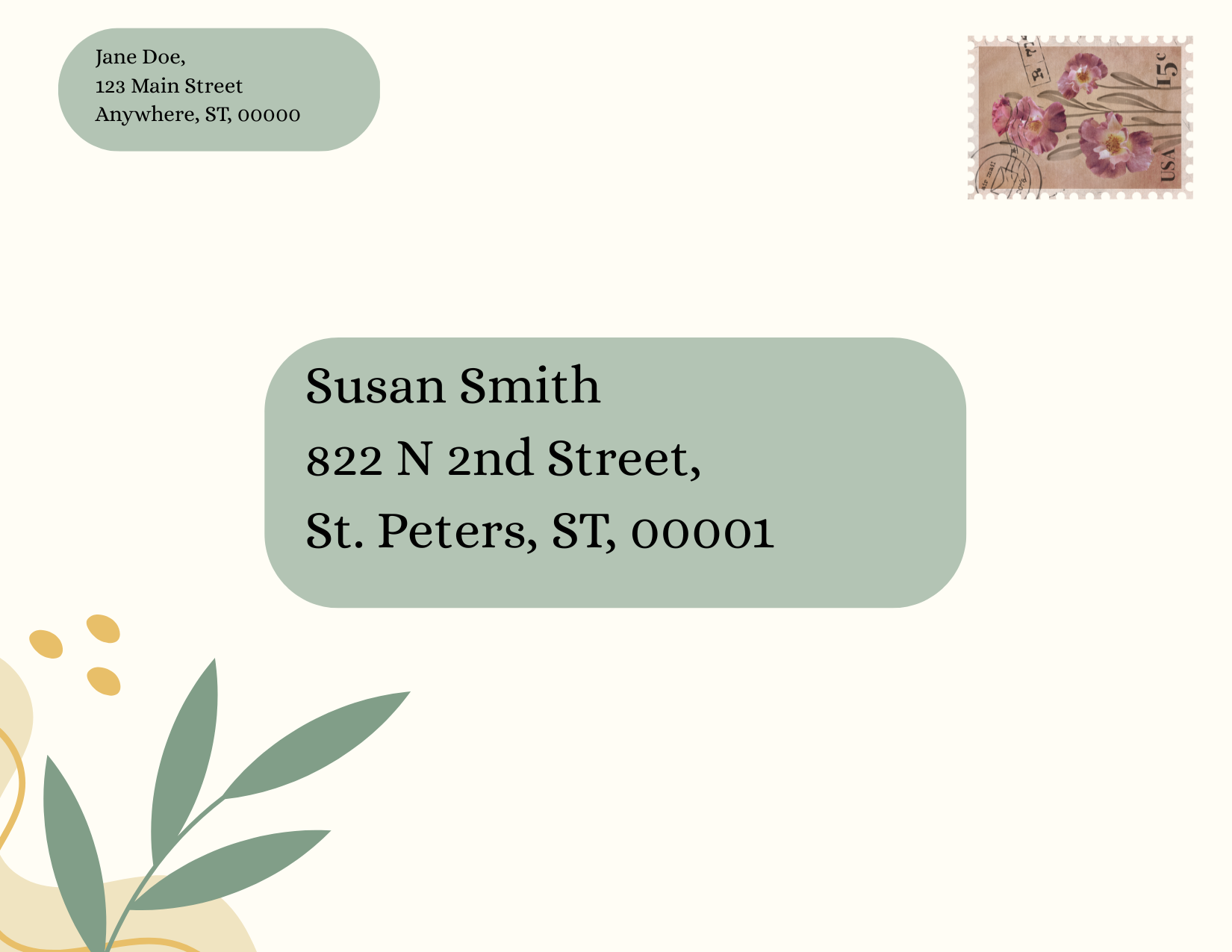 Handwritten postcard sample 2